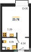 Планировка студии(апартаменты) площадью 23.76 квадратных метров в “ЖК N’ICE LOFT (Найс Лофт)”