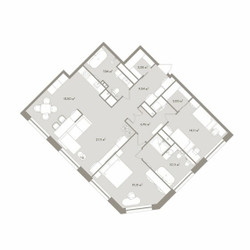 Планировка трехкомнатной(апартаменты) площадью 112.01 квадратных метров в ЖК “ЖК D'ORO MILLE (Доро Милле)”