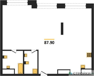 Планировка двухкомнатной(квартира) площадью 87.9 квадратных метров в ЖК “ЖК Коллекция Лужники”