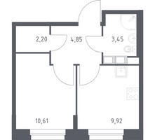 Планировка однокомнатной(квартира) площадью 31.03 квадратных метров в “ЖК ЭкоБунино (Южное Бунино)”
