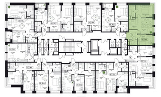 Планировка трехкомнатной(квартира) площадью 54 квадратных метров в “ЖК Пушкино Град”
