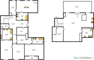 Планировка трехкомнатной(квартира) площадью 242.9 квадратных метров в “Исторический дом "Чистые пруды"”