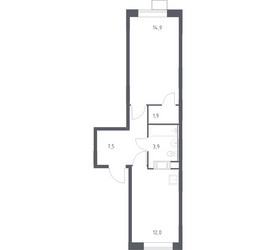 Планировка однокомнатной(квартира) площадью 40.2 квадратных метров в ЖК “ЖК Цветочные Поляны”
