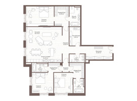 Планировка трехкомнатной(квартира) площадью 217.7 квадратных метров в “Жилой дом Кло 17”