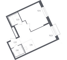 Планировка однокомнатной(квартира) площадью 46.1 квадратных метров в “ЖК Рублевский Квартал”