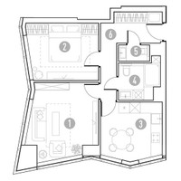 Планировка двухкомнатной(квартира) площадью 53.13 квадратных метров в “УНО Горбунова”