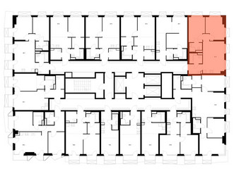 Планировка двухкомнатной(квартира) площадью 51.5 квадратных метров в ЖК “ЖК 2-й Иртышский”