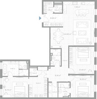 Планировка трехкомнатной(квартира) площадью 177.3 квадратных метров в “ЖК Николь”