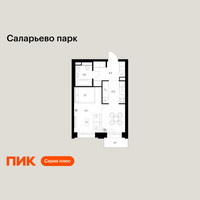Планировка однокомнатной(квартира) площадью 36.1 квадратных метров в “ЖК Саларьево парк”