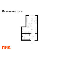 Планировка студии(квартира) площадью 24.56 квадратных метров в “ЖК Ильинские луга”