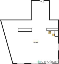 Планировка двухкомнатной(квартира) площадью 129.8 квадратных метров в ЖК “ЖК Лайм”