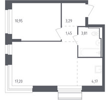Планировка однокомнатной(квартира) площадью 40.87 квадратных метров в “ЖК Рублевский Квартал”