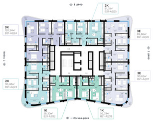 Планировка трехкомнатной(квартира) площадью 89.86 квадратных метров в ЖК “СберСити в Рублево-Архангельском”
