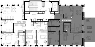 Планировка трехкомнатной(квартира) площадью 101.6 квадратных метров в “ЖК SET (Сет)”