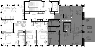 Планировка трехкомнатной(квартира) площадью 101.6 квадратных метров в ЖК “ЖК SET (Сет)”
