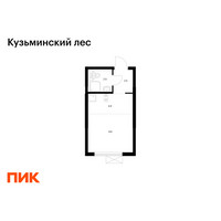Планировка студии(квартира) площадью 19.8 квадратных метров в “ЖК Кузьминский лес”