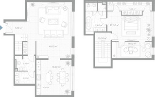 Планировка однокомнатной(квартира) площадью 152.9 квадратных метров в “ЖК Николь”