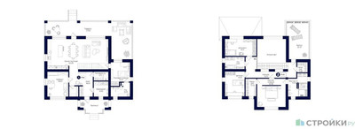 Планировка 4+ комнатной(квартира) площадью 286.7 квадратных метров в ЖК “ЖК Мечта”