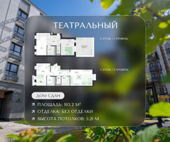 Планировка трехкомнатной(квартира) площадью 103.2 квадратных метров в “ЖК Театральный”