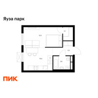 Планировка однокомнатной(квартира) площадью 32.1 квадратных метров в “ЖК Яуза Парк (Мытищи)”