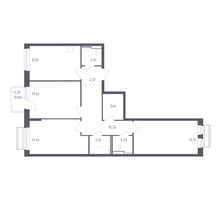 Планировка трехкомнатной(квартира) площадью 79.3 квадратных метров в “ЖК Рублевский Квартал”