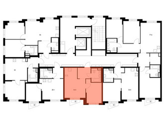 Планировка однокомнатной(квартира) площадью 34.6 квадратных метров в ЖК “ЖК Онежский вал”