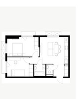 Планировка двухкомнатной(квартира) площадью 51.6 квадратных метров в “ЖК Яуза Парк (Мытищи)”