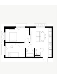 Планировка двухкомнатной(квартира) площадью 51.6 квадратных метров в ЖК “ЖК Яуза Парк (Мытищи)”