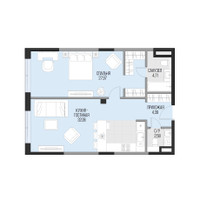 Планировка 4+ комнатной(квартира) площадью 71.7 квадратных метров в “Клубный квартал Садовническая 69”