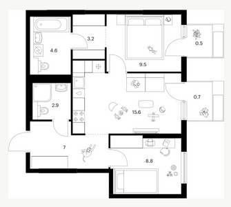 Планировка квартиры, ID 494549
