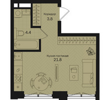 Планировка студии(квартира) площадью 30 квадратных метров в “ЖК Дом на Часовой”