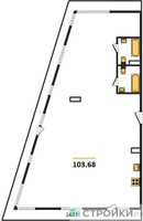 Планировка двухкомнатной(квартира) площадью 103.8 квадратных метров в “Квартал Foriver”