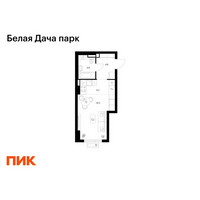 Планировка студии(квартира) площадью 28 квадратных метров в “ЖК Белая Дача парк”