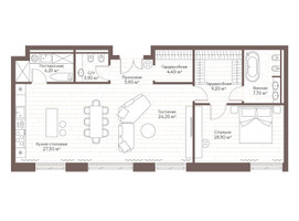 Планировка однокомнатной(квартира) площадью 105.9 квадратных метров в “Жилой дом Кло 17”