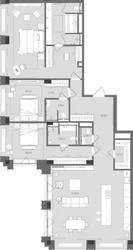 Планировка трехкомнатной(квартира) площадью 170.52 квадратных метров в ЖК “Клубный дом Форум”