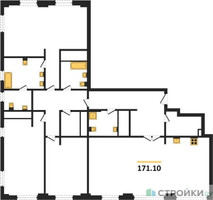 Планировка 4+ комнатной(квартира) площадью 171.1 квадратных метров в “ЖК iLove (АйЛав)”