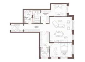 Планировка двухкомнатной(квартира) площадью 153.5 квадратных метров в “Жилой дом Кло 17”
