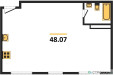Планировка однокомнатной(квартира) площадью 48.07 квадратных метров в “ЖК Парк Апрель”