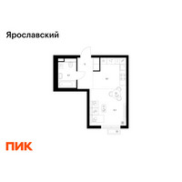 Планировка студии(квартира) площадью 28.9 квадратных метров в “ЖК Ярославский”