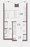 Планировка студии(квартира) площадью 29.4 квадратных метров в “ЖК Северный порт. Береговые кварталы”