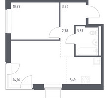 Планировка однокомнатной(квартира) площадью 40.92 квадратных метров в “ЖК Квартал Западный”