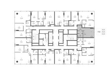 Планировка студии(квартира) площадью 33.2 квадратных метров в ЖК “ЖК Слава”