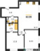 Планировка двухкомнатной(квартира) площадью 63.95 квадратных метров в “ЖК UltimaСity (УльтимаСити)”