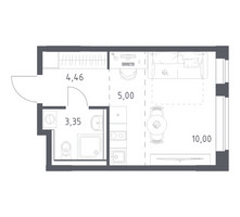 Планировка студии(квартира) площадью 22.81 квадратных метров в “ЖК Квартал Западный”