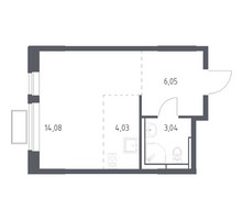 Планировка студии(квартира) площадью 26.9 квадратных метров в “ЖК Новое Видное”