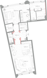 Планировка однокомнатной(квартира) площадью 100.2 квадратных метров в ЖК “ЖК Николь”