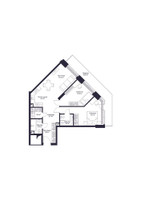 Планировка двухкомнатной(апартаменты) площадью 83.65 квадратных метров в “ЖК JOIS (Джойс)”