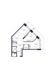 Планировка двухкомнатной(апартаменты) площадью 83.65 квадратных метров в ЖК “ЖК JOIS (Джойс)”