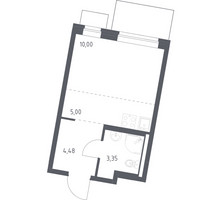 Планировка студии(квартира) площадью 22.83 квадратных метров в “ЖК Квартал Западный”