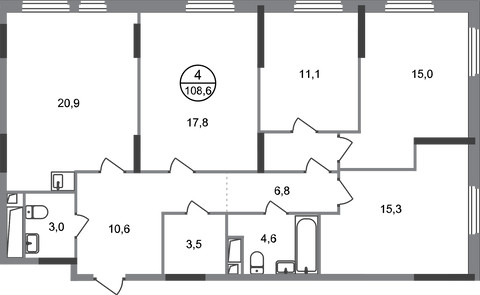 Планировка квартиры, ID 521829